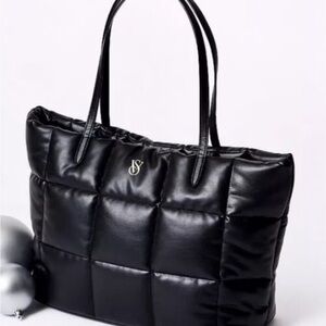 Victoria’s Secret Black Quilted Puffer Tote Limited Edition